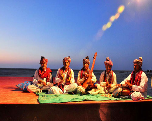 a group of people performing at Rann of kutch