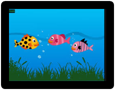 three fishes in a pond