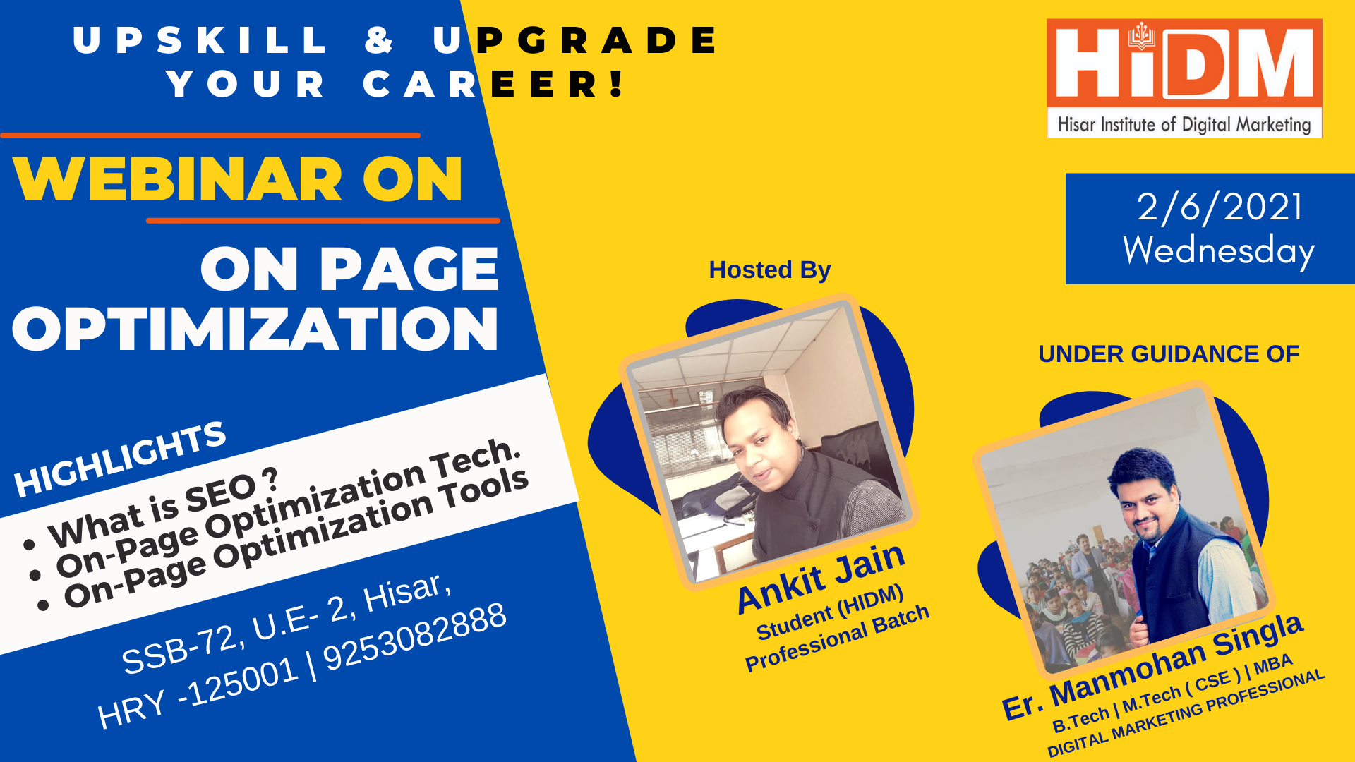 Webinar Fest 2021 : Webinar on On-Page Optimization 