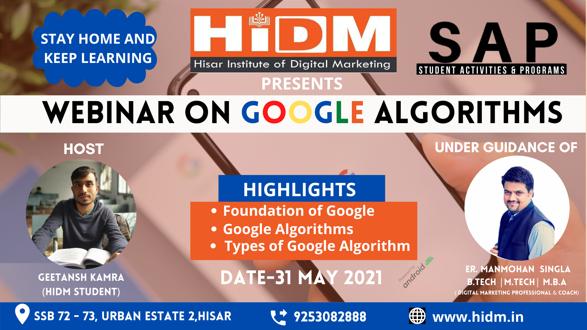Webinar Fest 2021 : Webinar on Google Algorithm