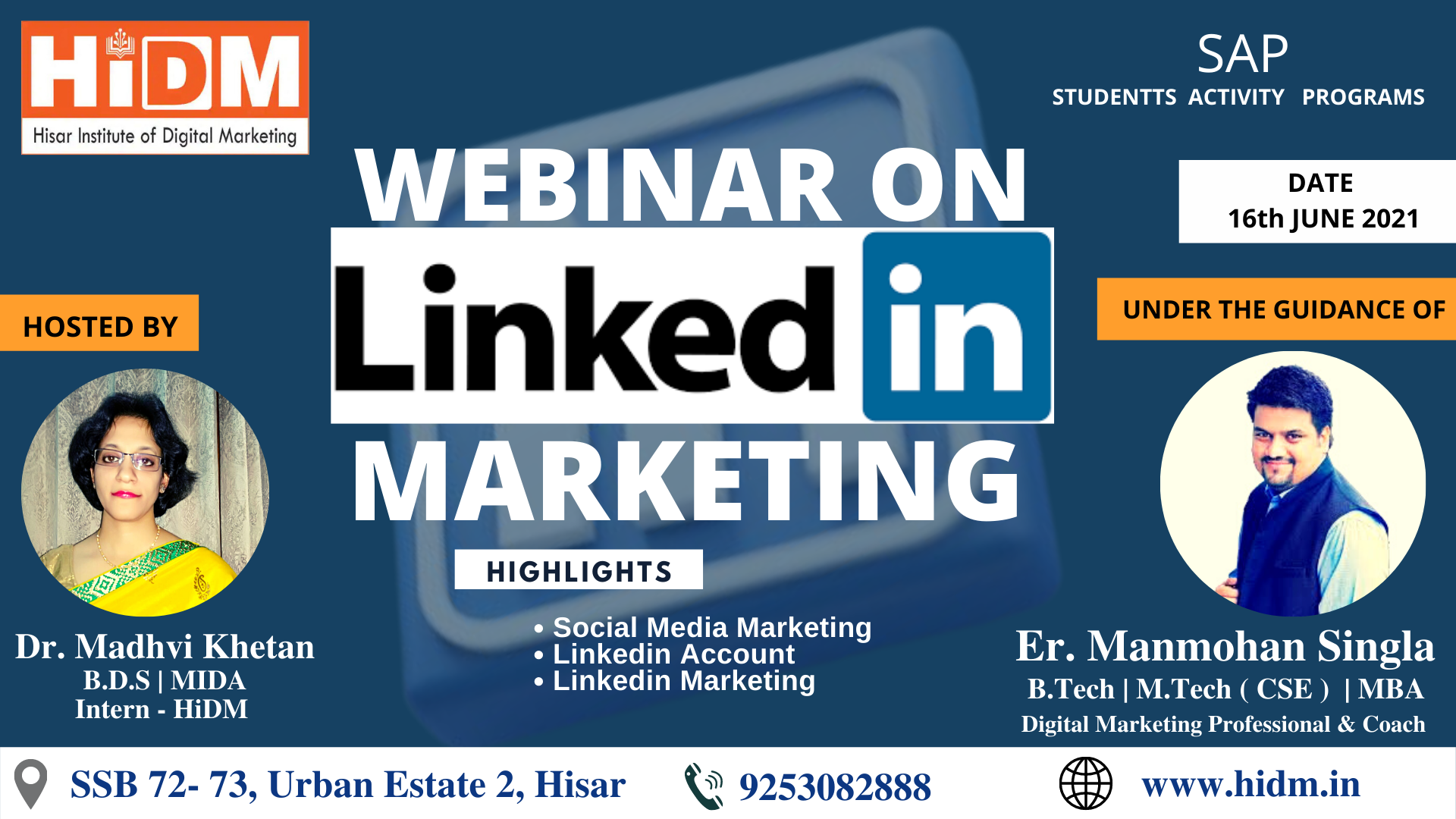 Webinar Fest 2021 : Webinar on Linkedin  Marketing