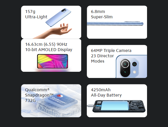 Mi Lite 11 Specifications