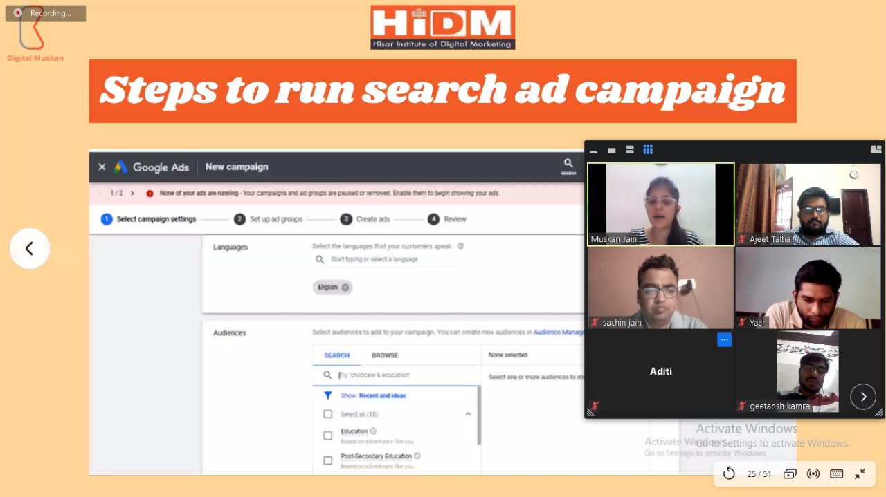 Webinar fest 2021: Webinar on Google Ads 