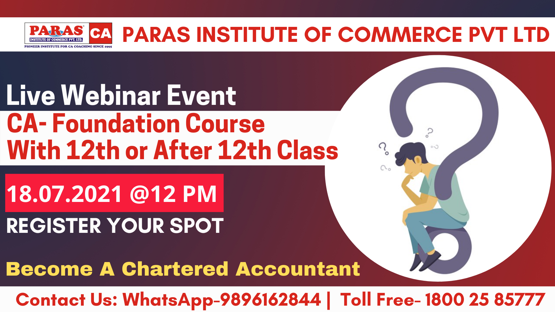 FREE ONLINE WEBINAR FOR CA ASPIRANTS