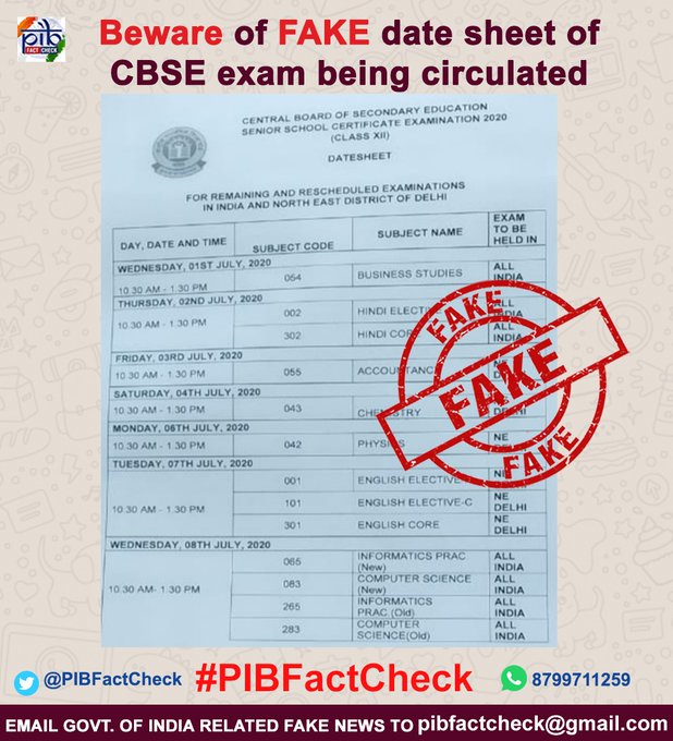 10th-12th Board Date Sheet Getting Viral on WhatsApp is Fake, Right Time Table will Now Come on May 18