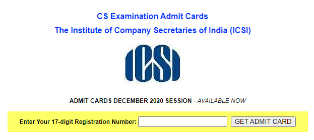 ICSI Admit card
