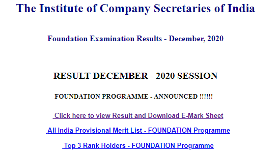 CS december 2020 result