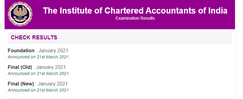 ICAI CA January 2021 Results
