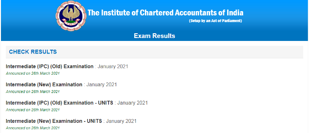 ICAI CA intermediate Jan 2021 Result