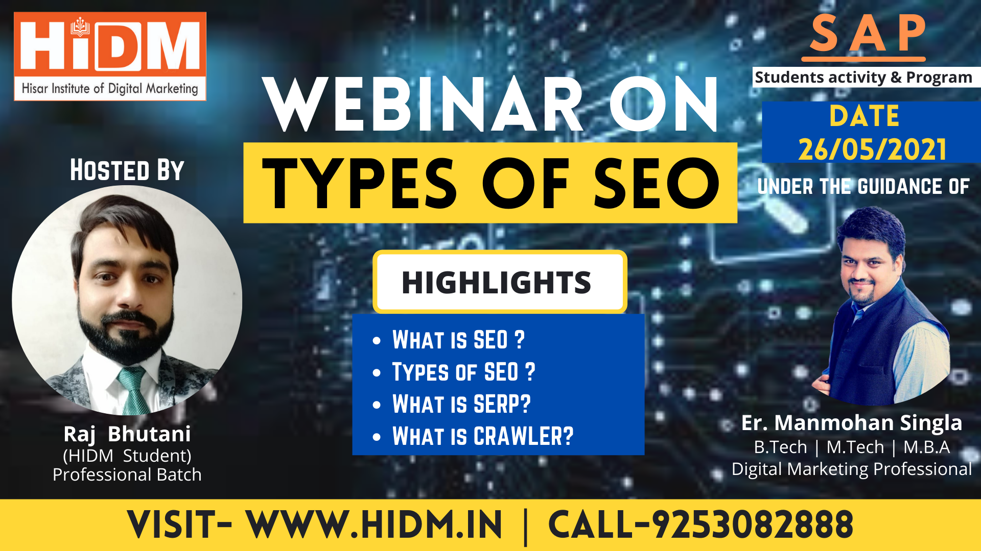 webinar on Types of SEO