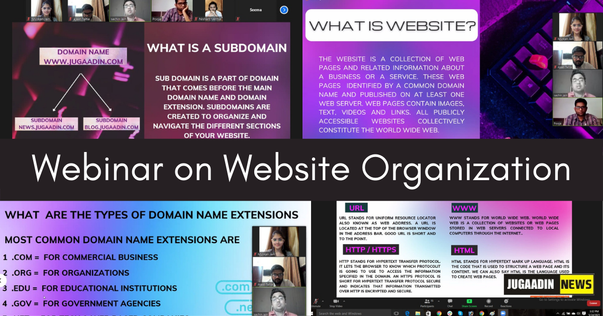 webinar on Website organization