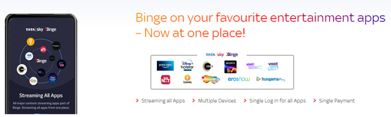 Tata sky binge for Android and iOS