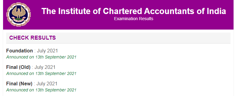 ICAI CA Final and foundation results
