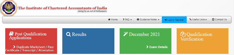 ICAI CA December 2021 Admit cards