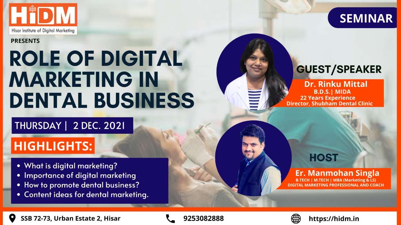 Seminar on Role of Digital Marketing in Dental Business