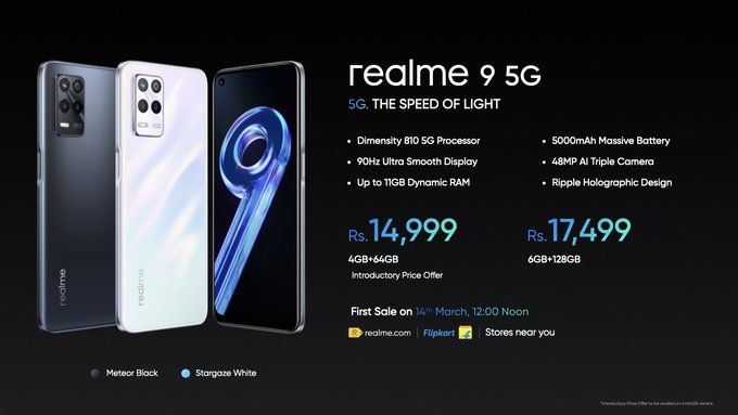 Realme 9 5G smartphone