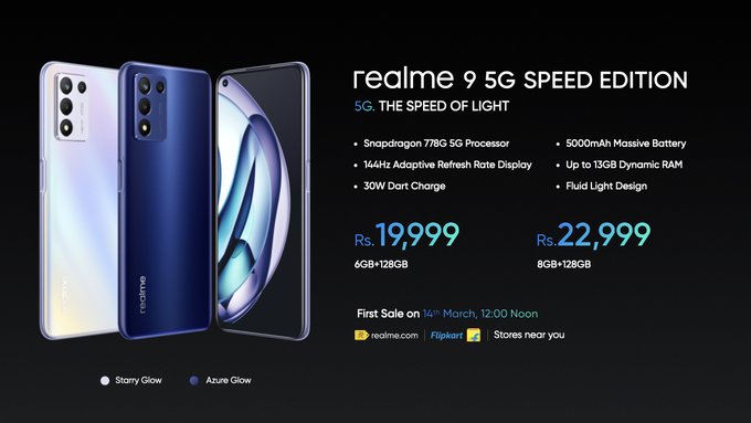 Realme 9 5G SE smartphone