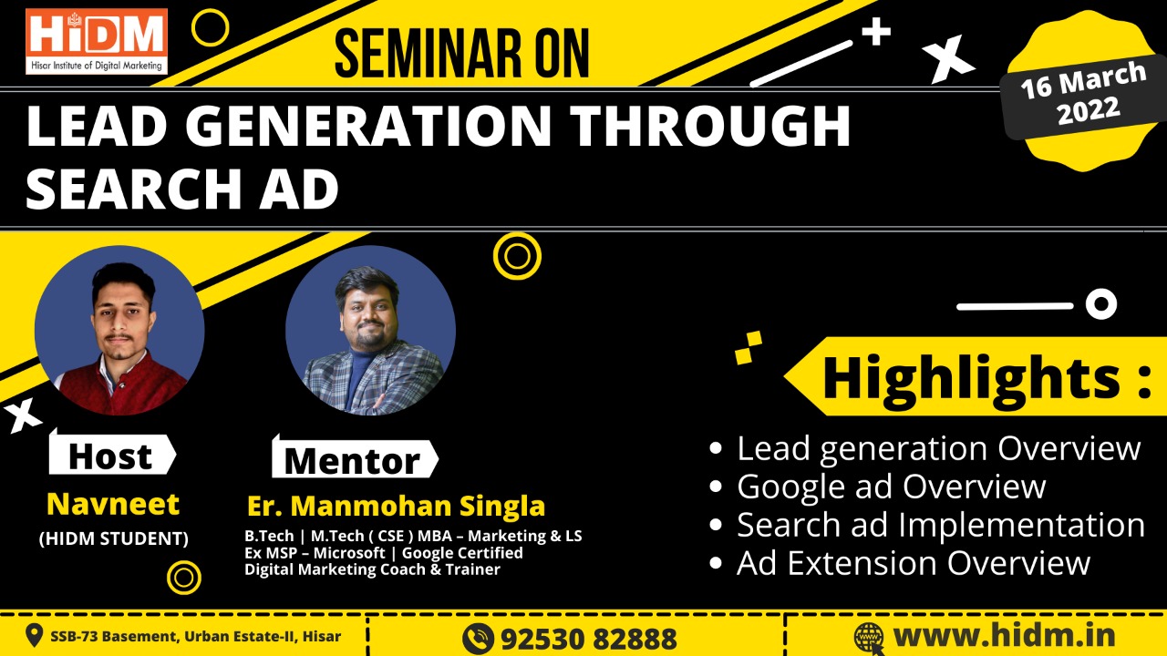 Seminar on Lead generation through Search Ads