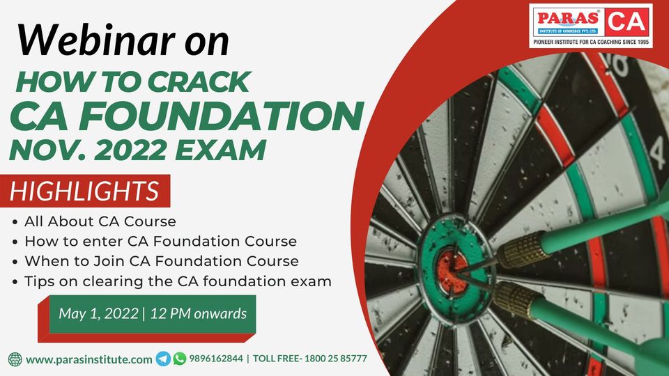 Webinar on how to crack CA Foundation Nov. 2022 exam
