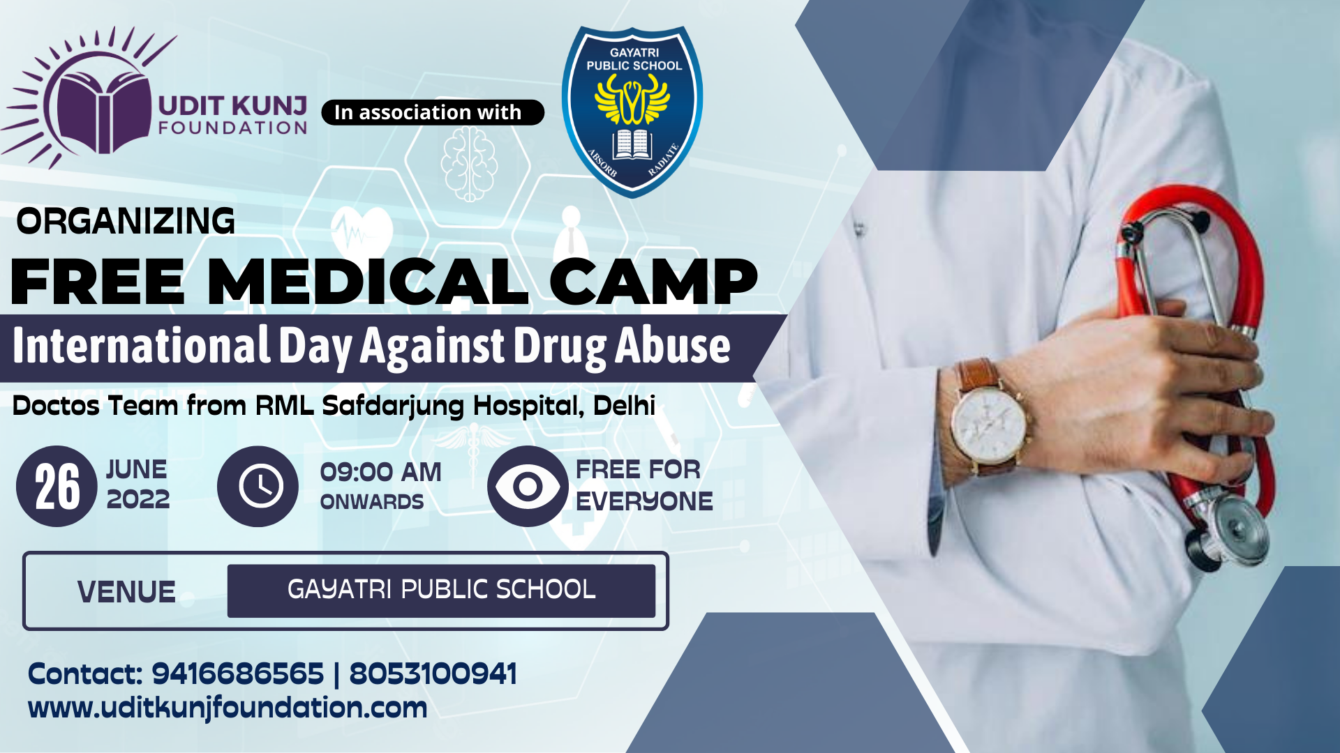 Free Medical Camp at Gayatri Public School