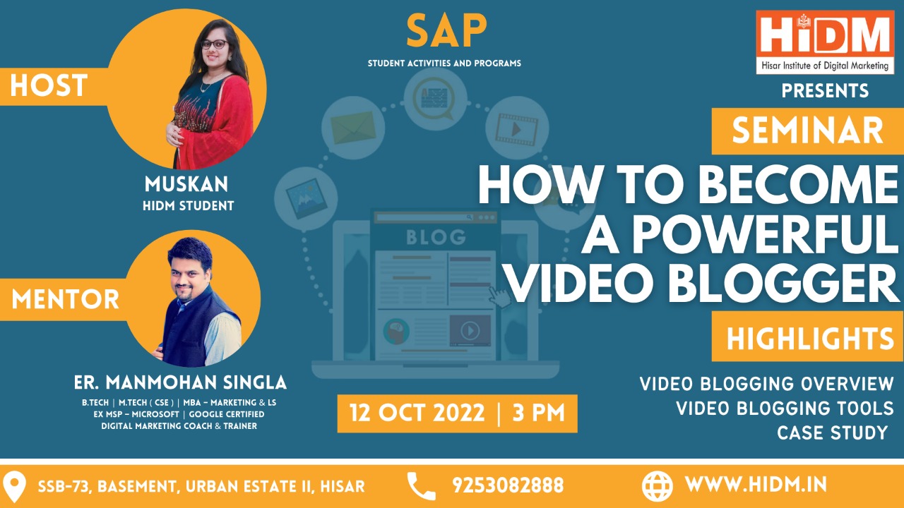 Seminar on How to Become a Powerful Video Blogger