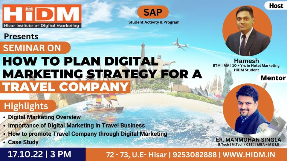 Seminar on How to plan digital marketing strategy for a travel company
