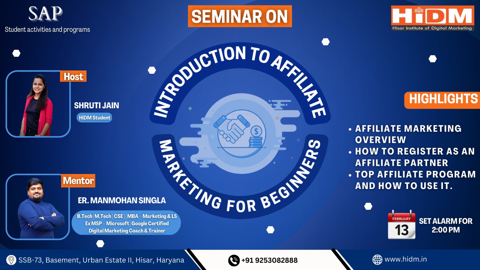   Seminar on Introduction to Affiliate Marketing for Beginners 