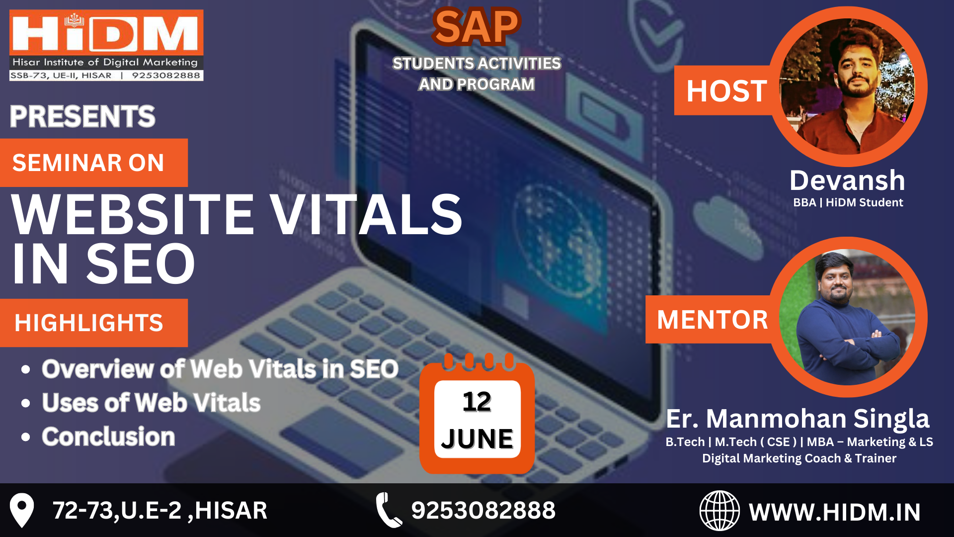 Seminar on Web Vitals in SEO | Digital Marketing Workshop 

