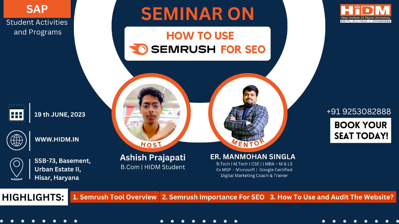 seminar on how to use semrush for seo