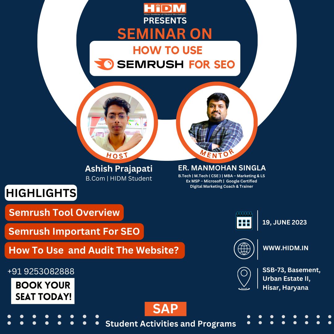 seminar on how to use semrush for seo 