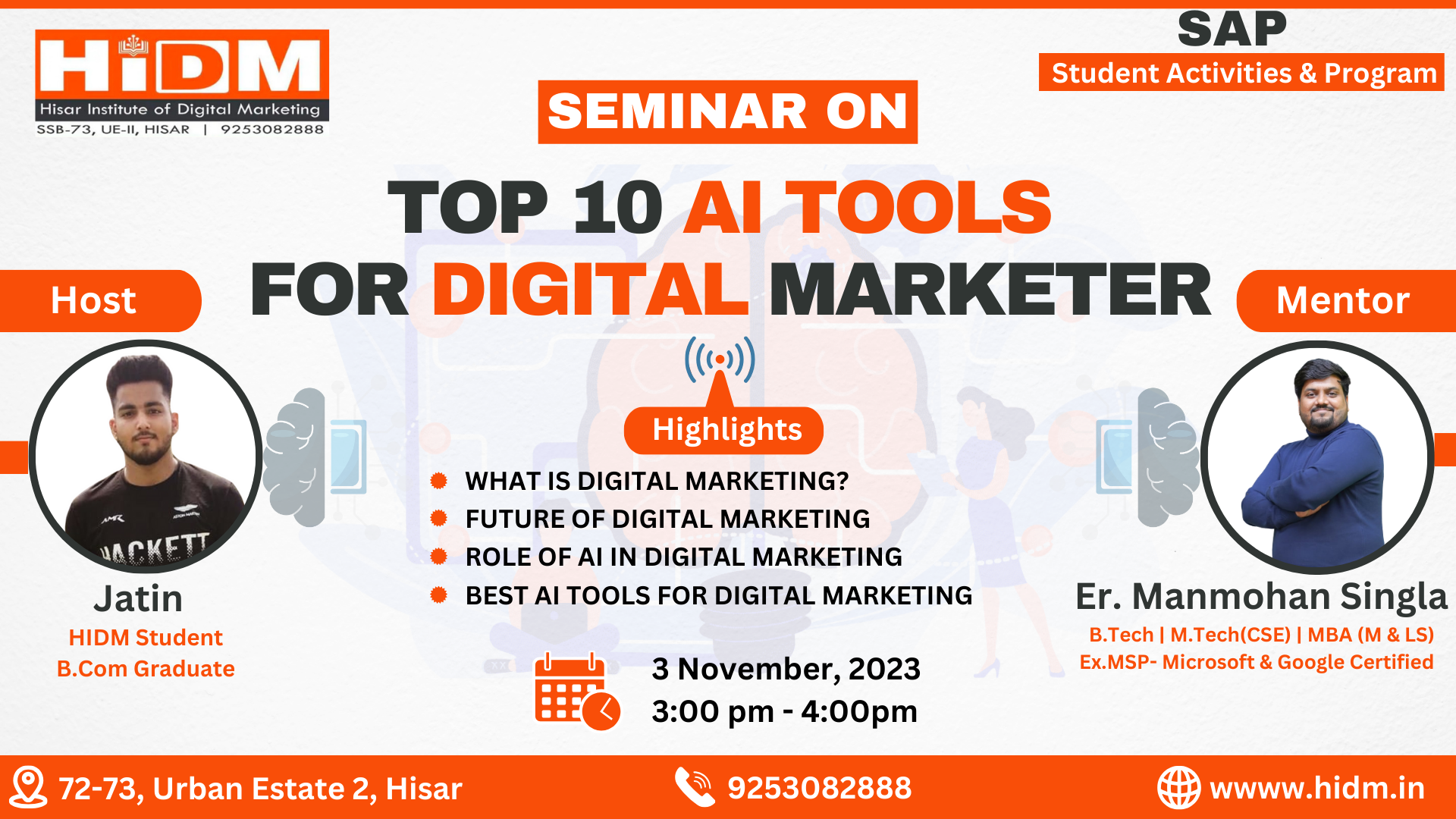 Seminar on Top AI tools for a Digital Marketer