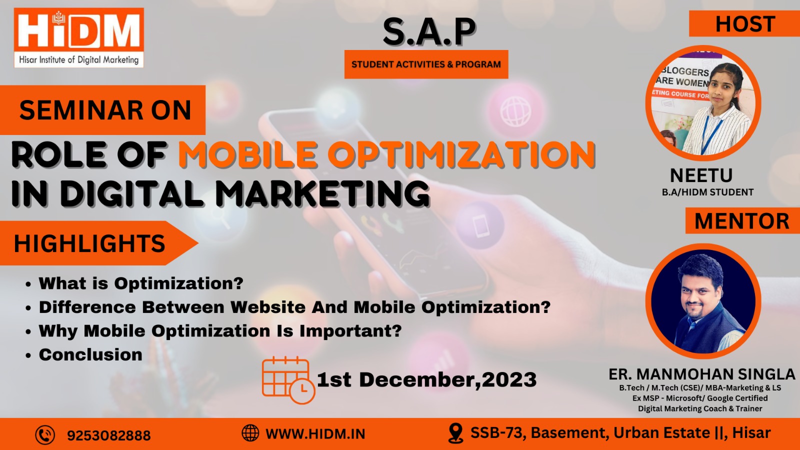 seminar on mobile optimization in digital marketing