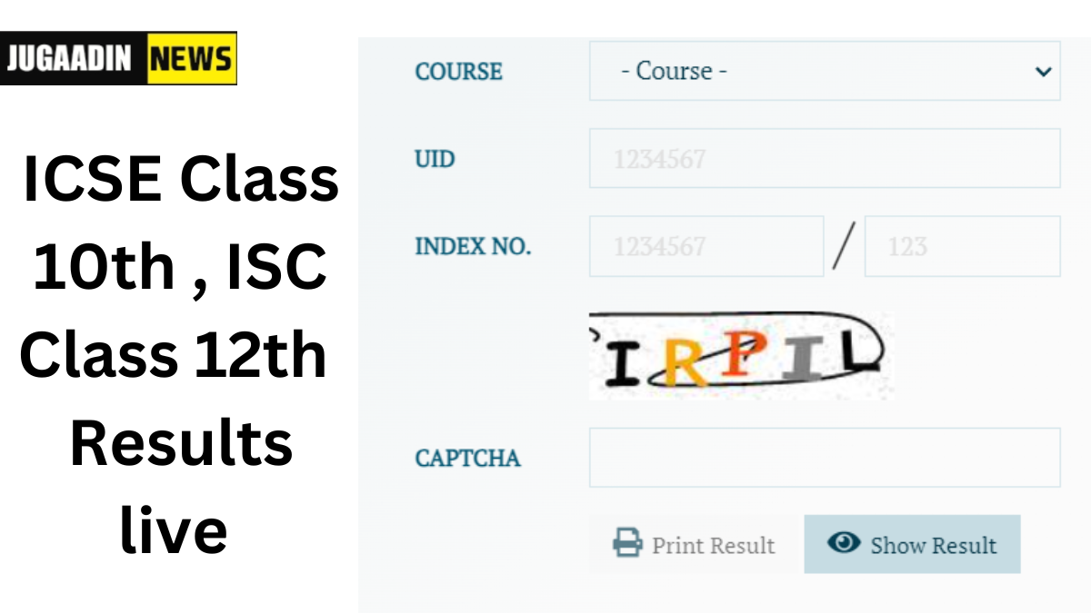 image showing result checking window for ICSE result