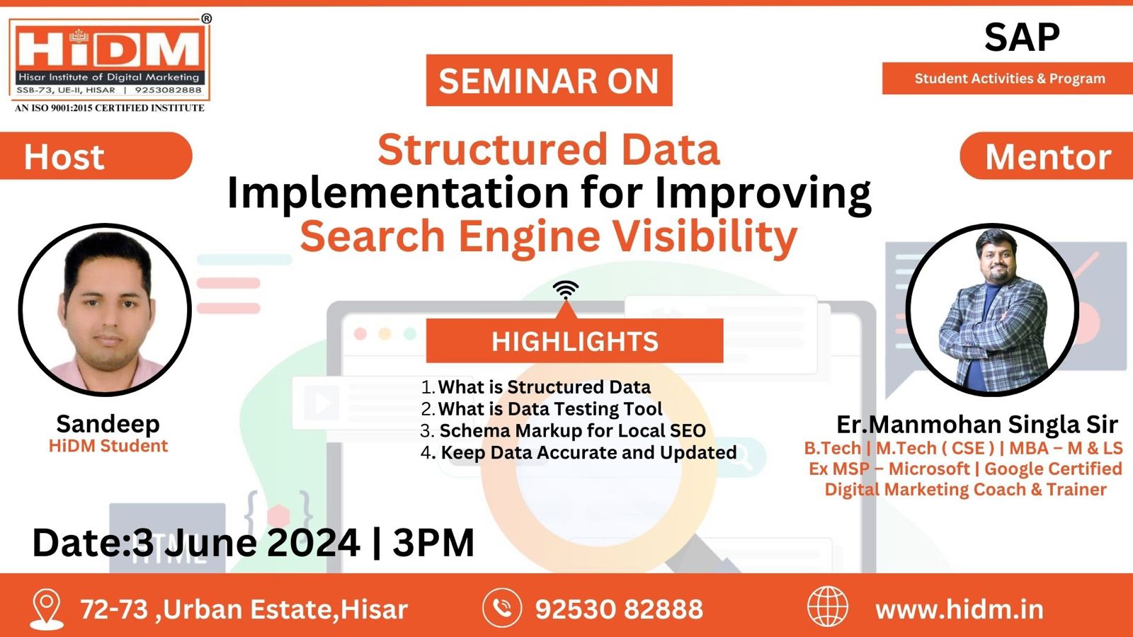 seminar on Structured Data implementation for improving search engine visibility