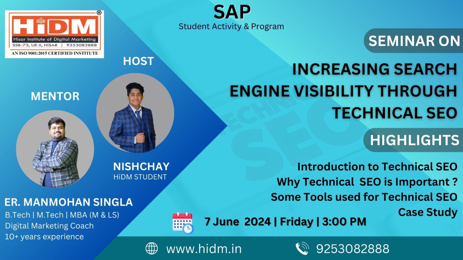 HIDM SEMINAR FEST 2024: SEMINAR ON INCREASING SEARCH ENGINE VISIBILITY THROUGH TECHNICAL SEO AT HIDM ON JUNE 7