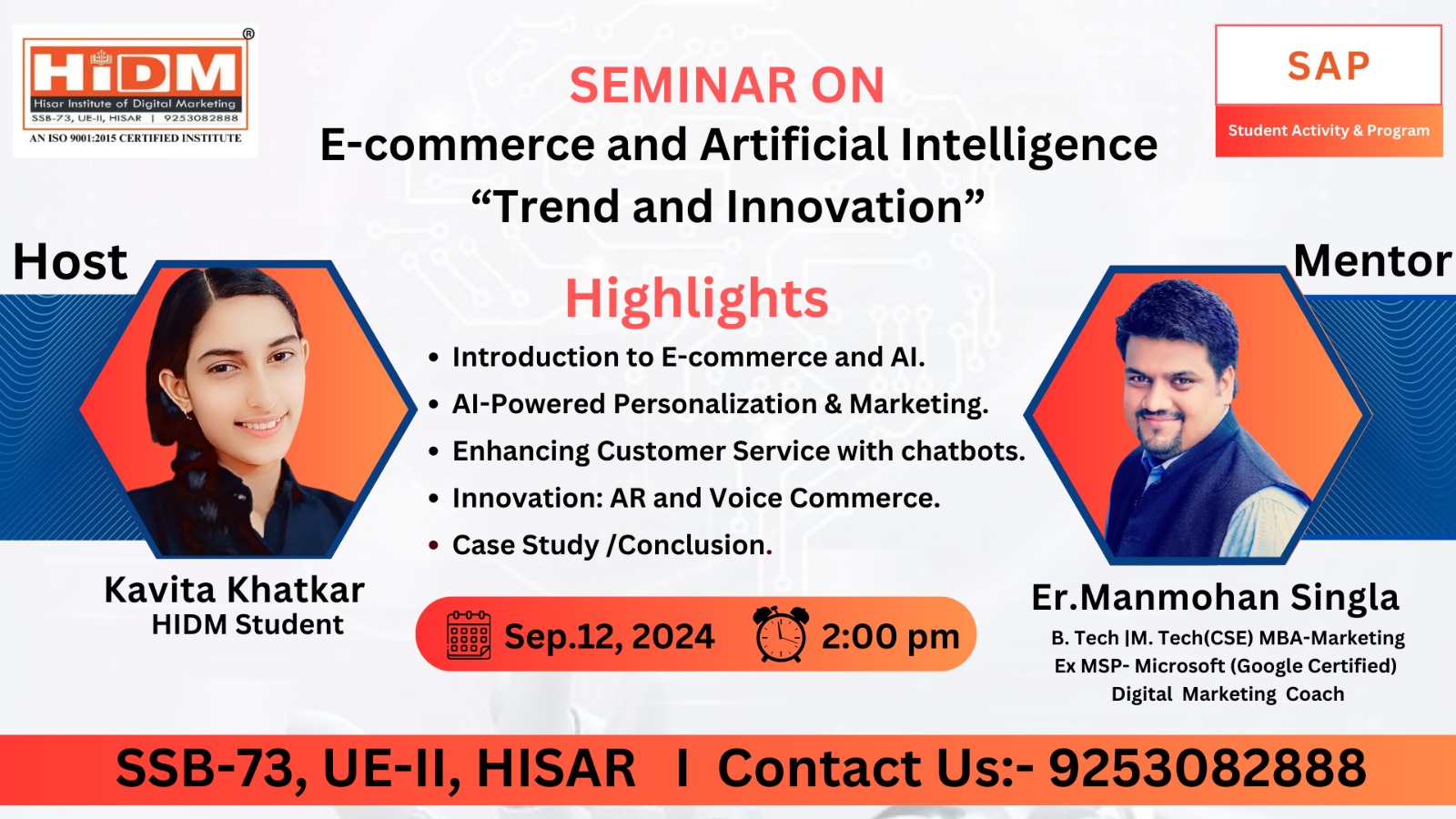 HIDM SEMINAR FEST 2024: SEMINAR ON E-COMMERCE AND ARTIFICIAL INTELLIGENCE “TRENDS AND INNOVATION” TO BE HELD ON SEPTEMBER 12, 2024