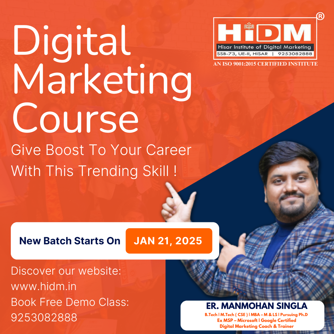HiDM's Digital Marketing Course New Batch is starting on Jan 21 