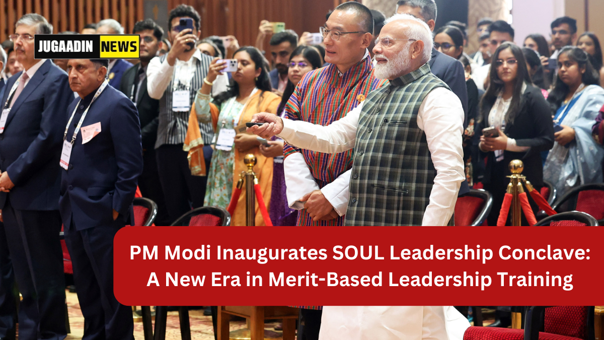 PM Modi inaugurates the first SOUL Leadership Conclave at Bharat Mandapam, New Delhi. SOUL, a leadership institute in Gujarat, aims to train future leaders based on merit, commitment, and public service. Learn more about this initiative