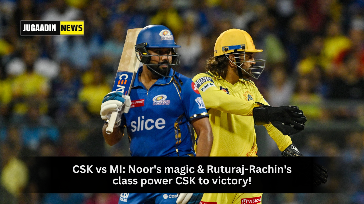 CSK players celebrating their victory against MI in the IPL 2025 match on March 23.