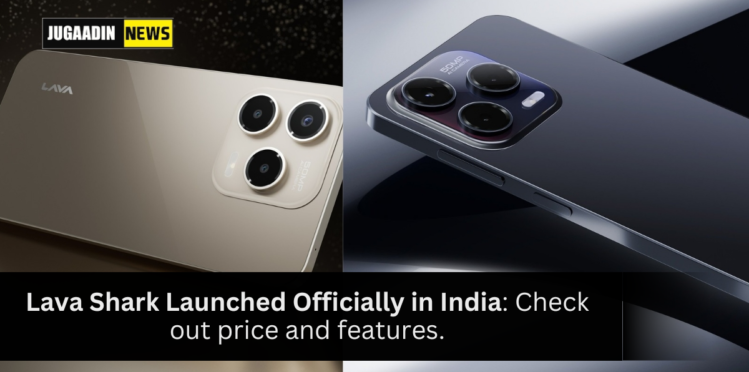Lava Shark smartphone with a 50MP AI camera, 5,000mAh battery, and Android 14, available in India.