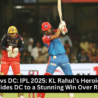 KL Rahul celebrates after scoring unbeaten 93 in IPL 2025 match against RCB