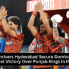 Abhishek Sharma celebrating after scoring 141 runs off 55 balls during SRH’s victory over PBKS in IPL 2025.
