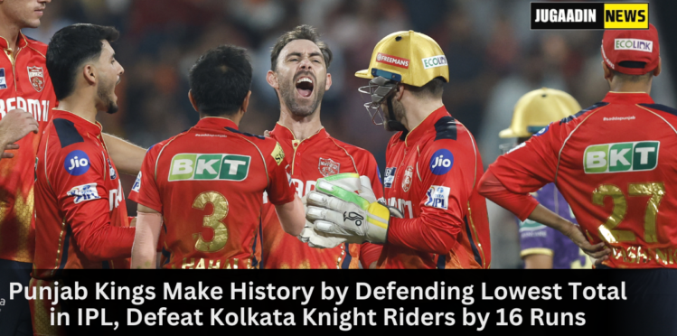 Punjab Kings celebrate historic win over Kolkata Knight Riders in IPL 2025 after defending the lowest total in league history