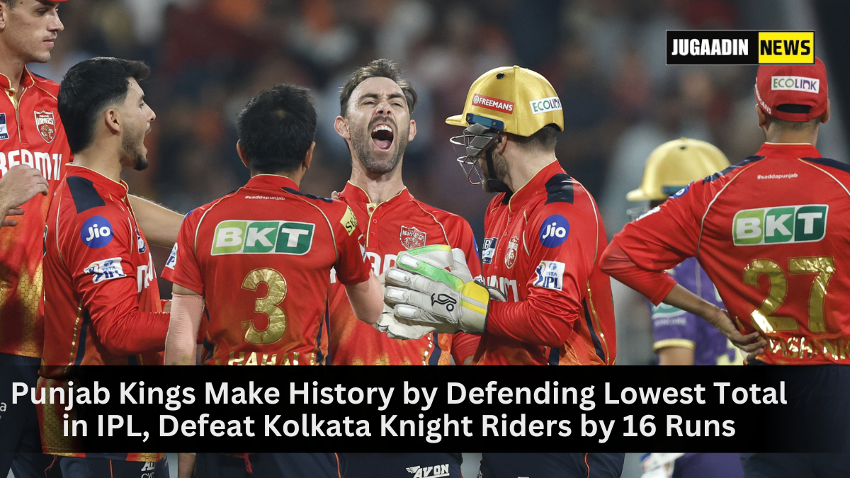 Punjab Kings celebrate historic win over Kolkata Knight Riders in IPL 2025 after defending the lowest total in league history
