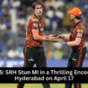 Mumbai Indians celebrate their win against Sunrisers Hyderabad in IPL 2025 match at Wankhede Stadium on April 17