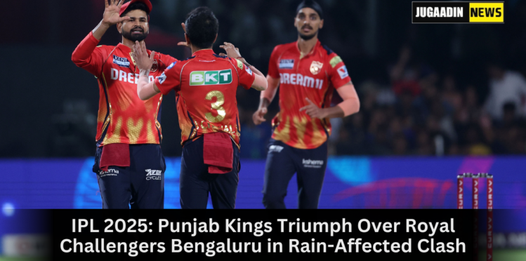 Punjab Kings players celebrate victory over Royal Challengers Bengaluru in IPL 2025 match on April 18.