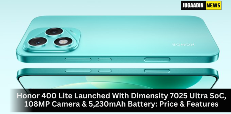 Honor 400 Lite smartphone with 108MP camera and AMOLED display