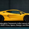 Lamborghini Temerario hybrid supercar front view with LED DRLs