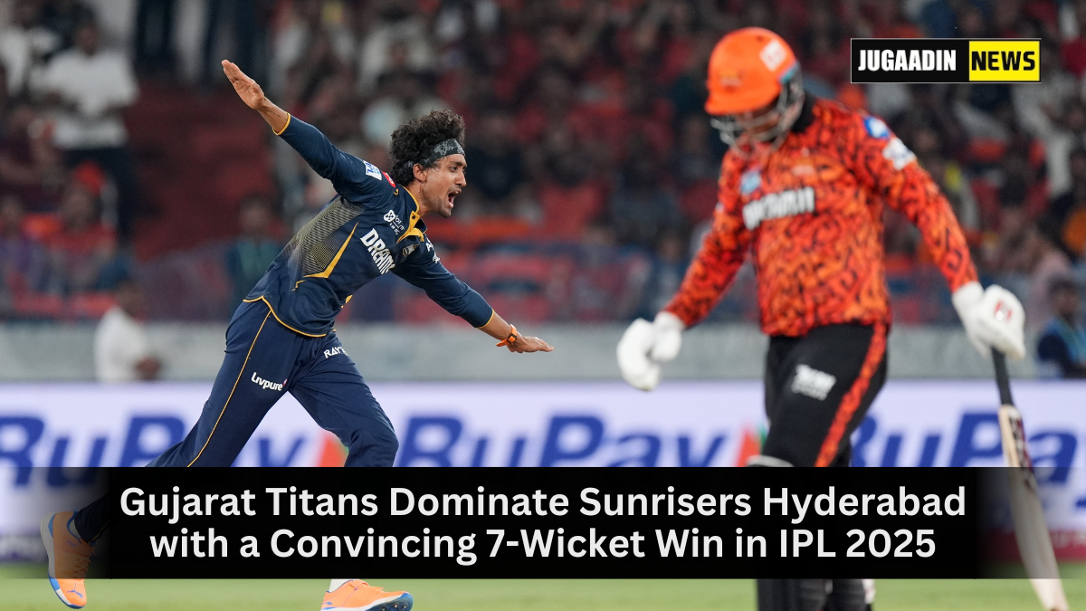 Gujarat Titans defeat Sunrisers Hyderabad by 7 wickets in IPL 2025 with standout performances from Shubman Gill and Mohammed Siraj.