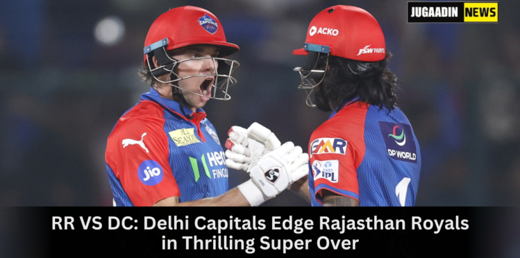 Mitchell Starc celebrates after Delhi Capitals win Super Over vs Rajasthan Royals in IPL 2025